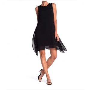 AllSaints Lyra Black Sleeveless Dress Size 4 Curved Split Hem Layering Dress